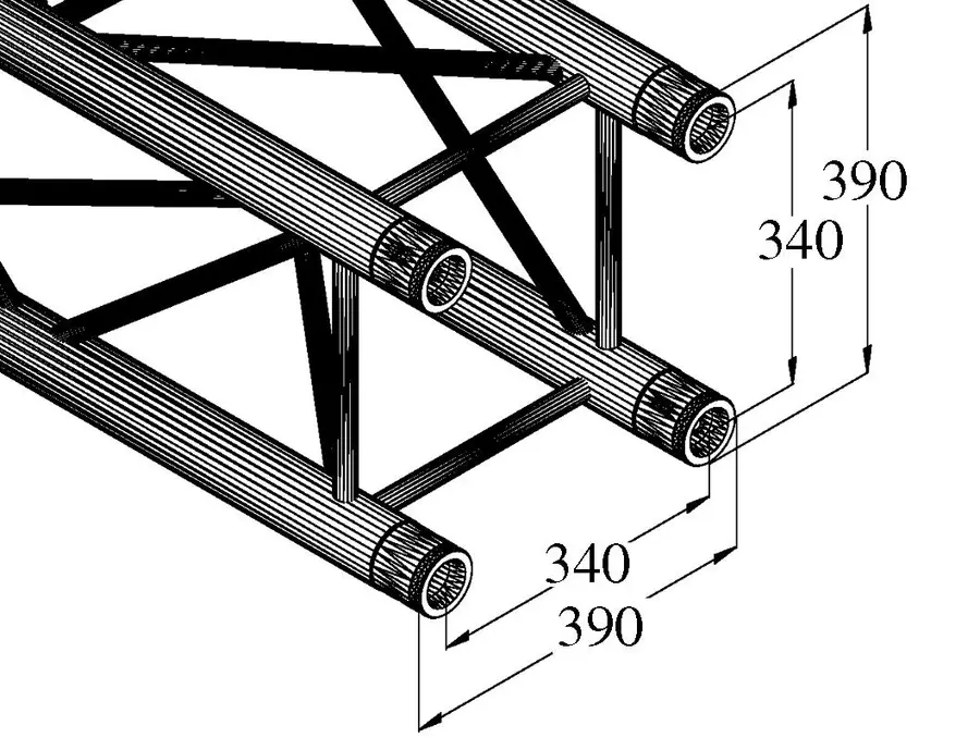 ALUTRUSS QUADLOCK TQ390-4000 4-way cross beam 