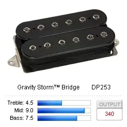 DiMarzio DP253FBK Pickup Humbucker Gravity.Storm/Bridge F-Spaced Black 