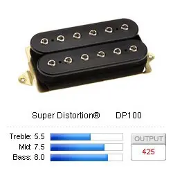 DiMarzio DP100FBK Pickup Humbucker Super Distortion F-Spaced Black 