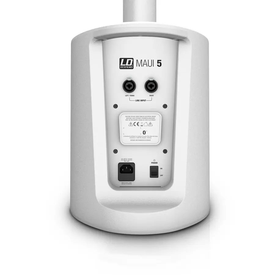 LD Systems MAUI 5 W Ultra Portable Column PA with Mixer and Bluetooth,White 