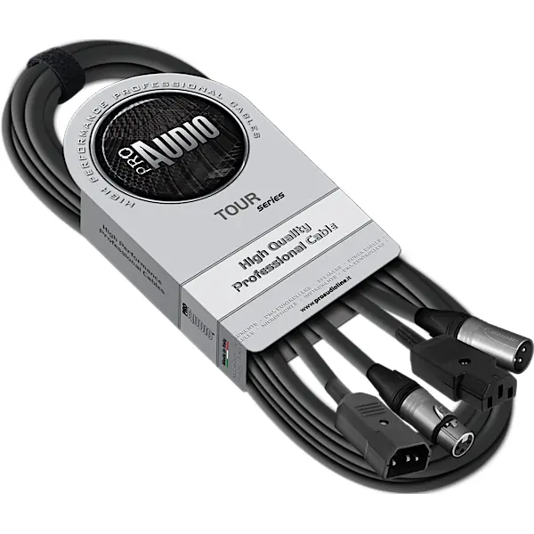 PROAUDIO TOUR66460L05BK Kombikabel, sort 5m, XLRf-XLRm 3p+ EURm/EURf 
