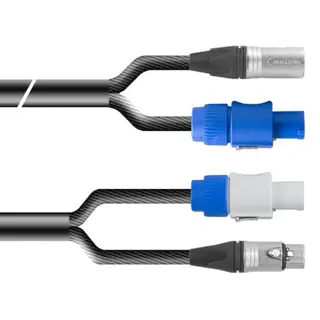 PROAUDIO TOUR66490L20BK Kombikabel, sort 20m, XLRf-XLRm 3p+PowerconIN/PowerconOUT