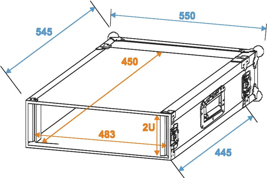 ROADINGER Rack Profi 2U 45cm 