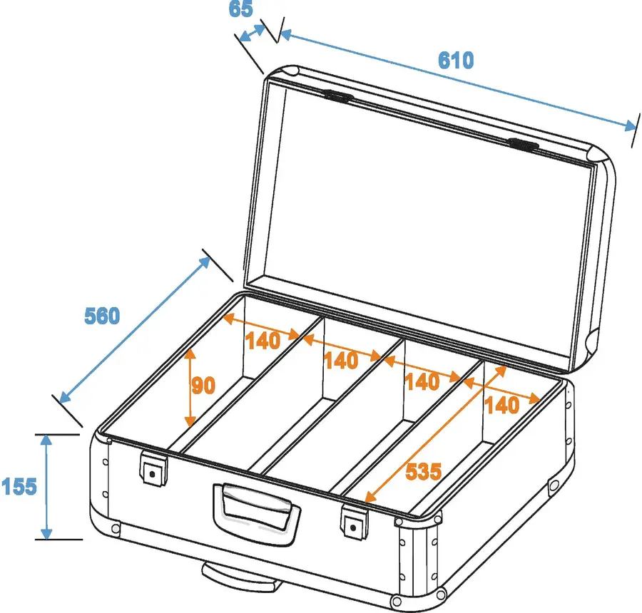 ROADINGER CD case, black, 200 CDs, with trolley 