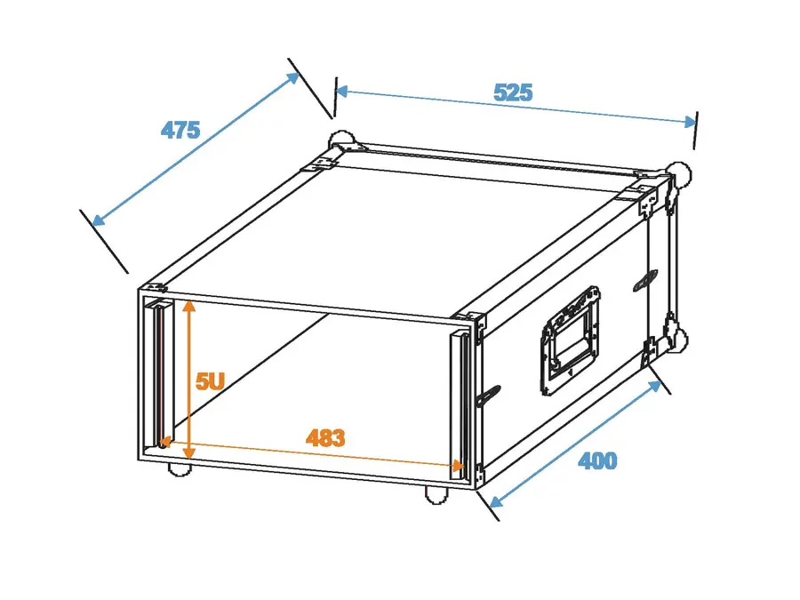 ROADINGER Effect rack CO DD, 5U, 40cm deep, black 