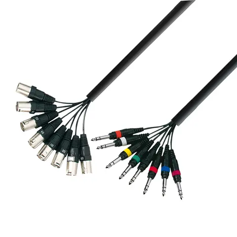 Multicable 8x8 XLR male-jack 5m