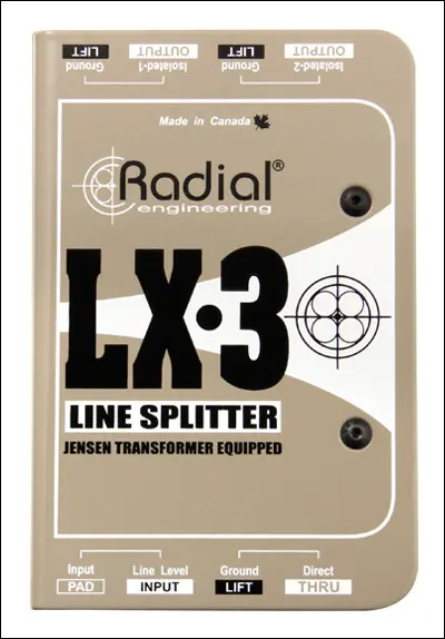 Radial LX3 Passive balanced line level splitter 