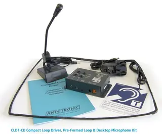 Ampetronic CLD1-CD Teleslynge Kit 2,4A Svanehalsmikrofon Skranke