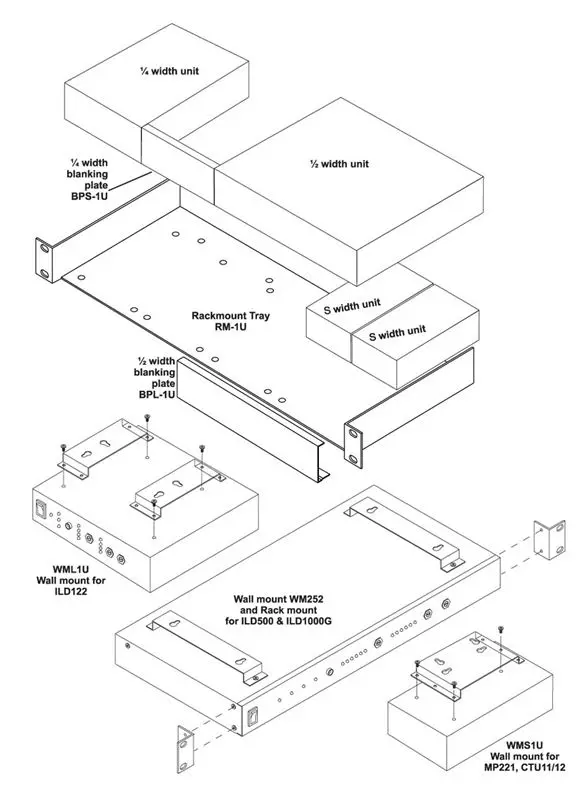 Ampetronic WMF-1U Veggmonteringsbrakett for ILD500 & ILD1000G 