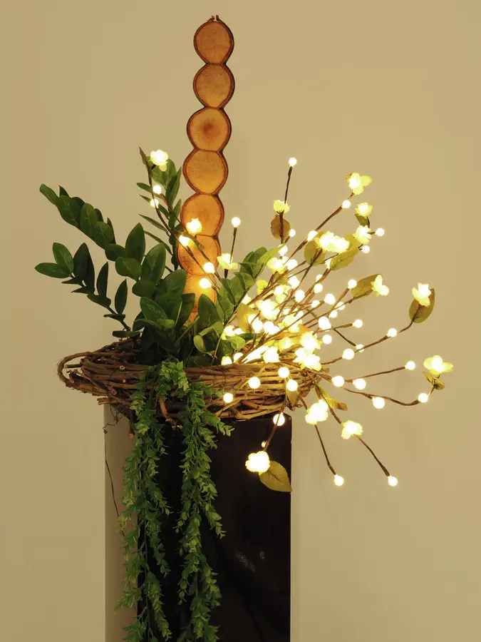 Europalms Camellia bow, with LEDs white, 50cm 