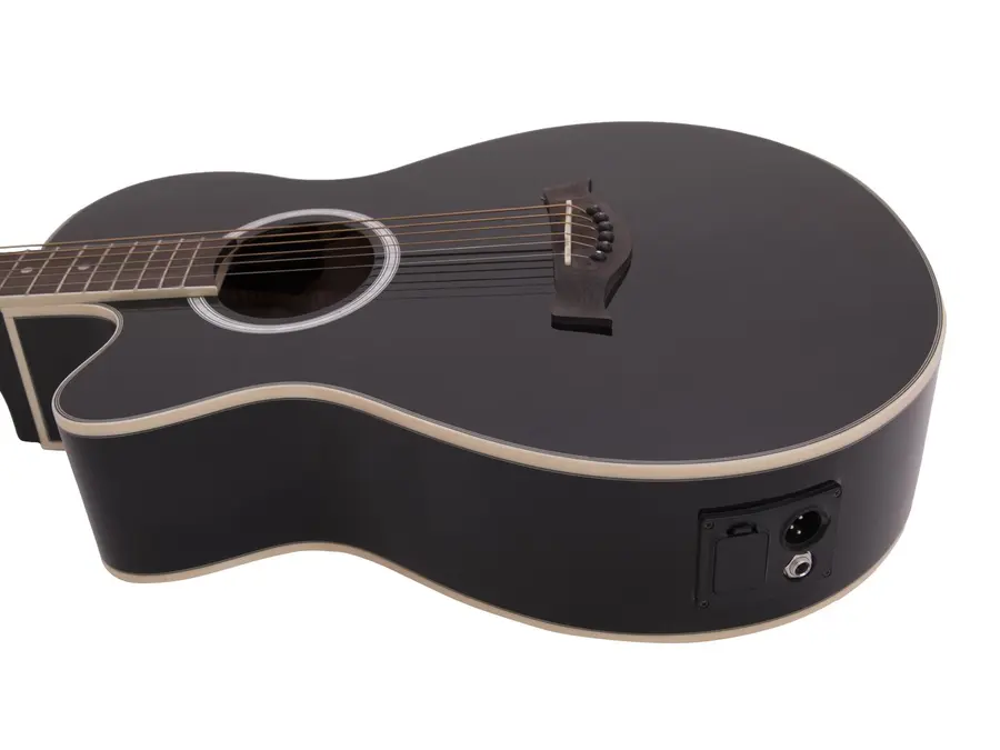 Dimavery AW-400 Westerngitar LH, black Lefthand 
