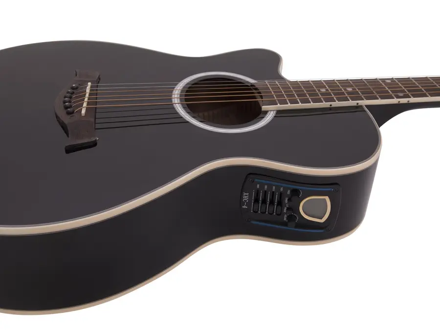Dimavery AW-400 Westerngitar LH, black Lefthand 