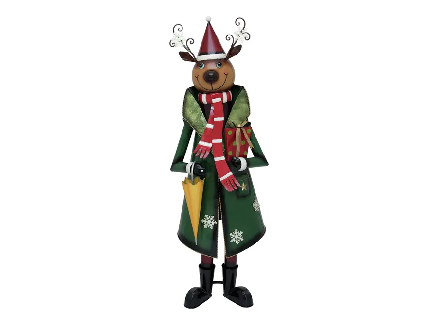 Europalms Reindeer with Coat, Metal 155cm, green 