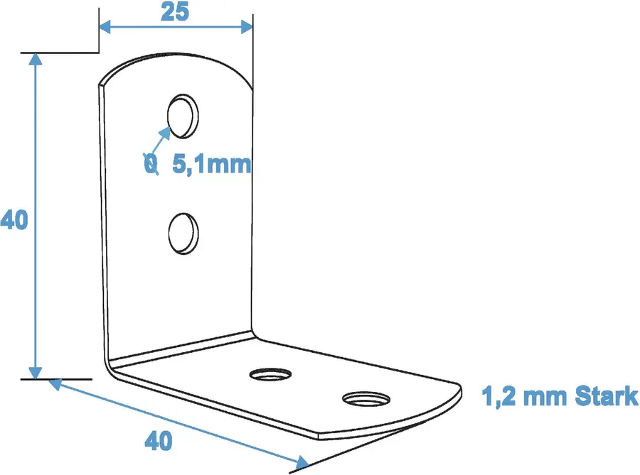 Roadinger Small Corner Brace 25x40mm 