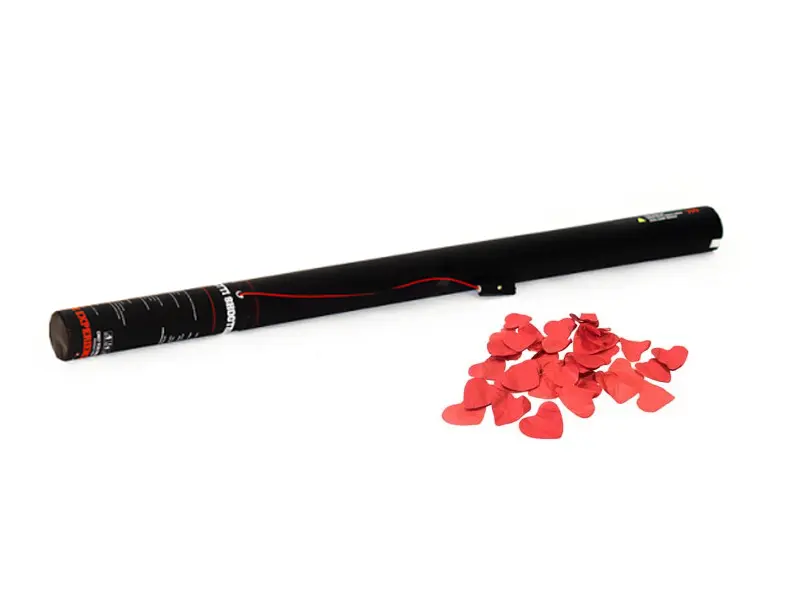 TCM FX Elektrisk Konfettikanon 80cm Rød Hjerter 