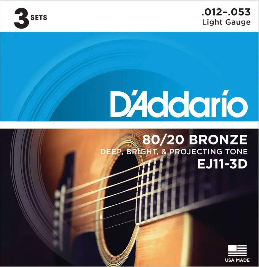 D'Addario EJ11-3D (012-053) 3-pakning 