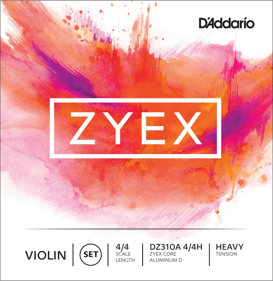 D'Addario DZ310A 4/4H Violin Strings Zyex Set (aluminum D) Heavy Tension 