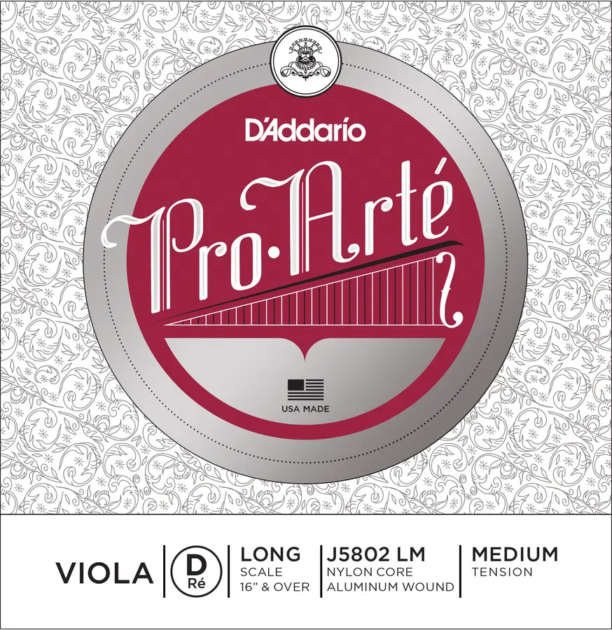 D'Addario J5802LM Viola String Pro•Arté D-aluminum Long 11.9 