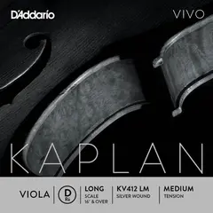D'Addario KV412LM Viola String Kaplan Vivo D-silver wound Long 12.8