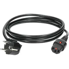 Klotz PIE-SL0200 fleksibel strømkabel 2m Schuko plug - IEC-Lock socket eurokabel