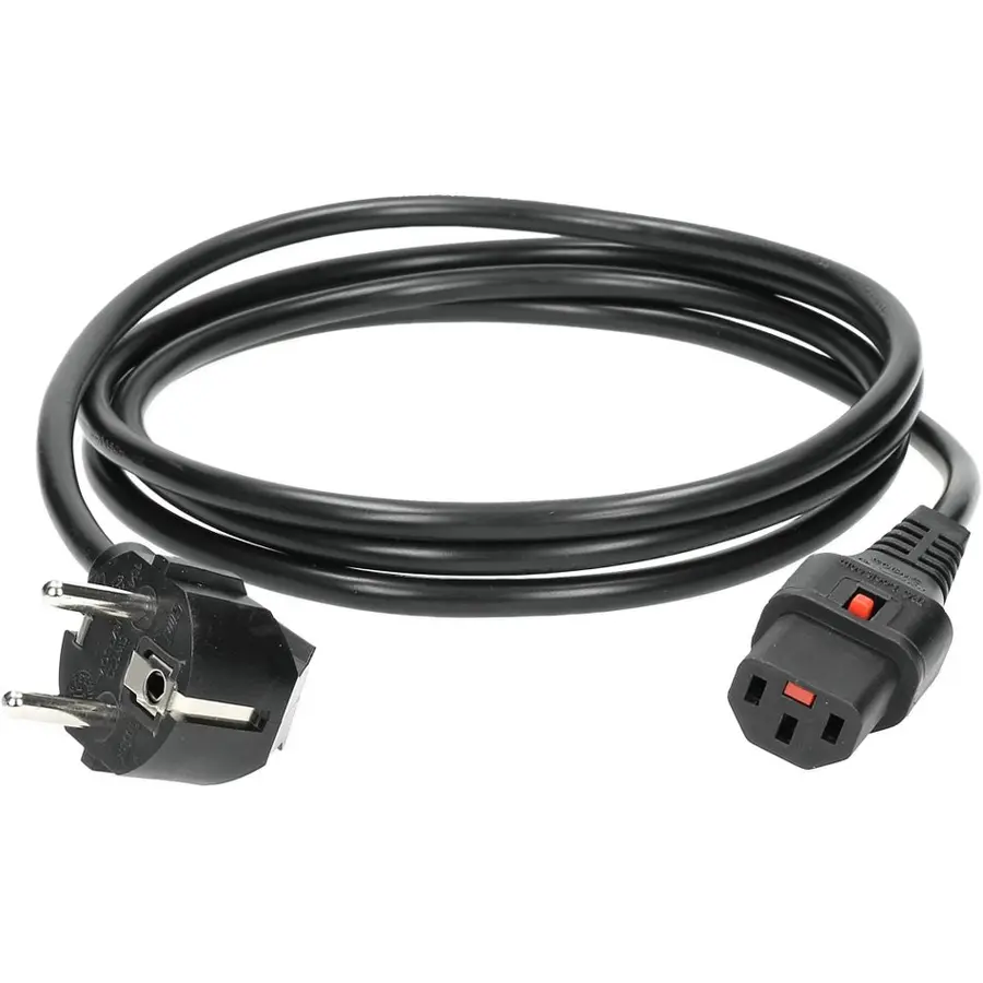 Klotz PIE-SL0200 fleksibel strømkabel 2m Schuko plug - IEC-Lock socket eurokabel 