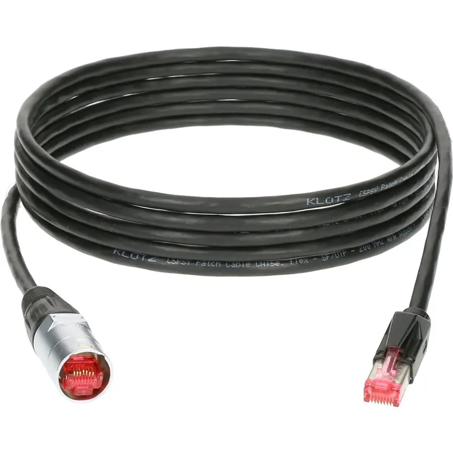 Klotz CP5ER1Y010 RAMCAT5 SF/UTP EtherCON NE8MC/RJ45 Patch PVC sort 10 m 