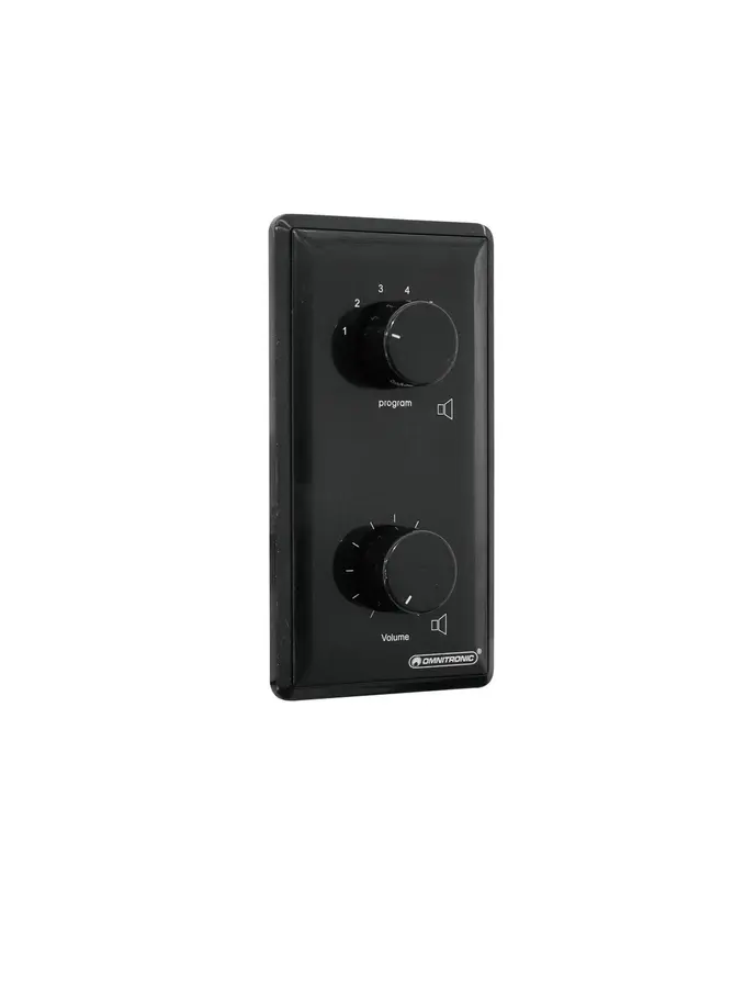 OMNITRONIC PA 5W mono Vol Contr/Prog Select, Black 