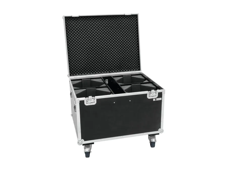 ROADINGER Flightcase 4x LED THA-100F/THA-120PC with wheels 