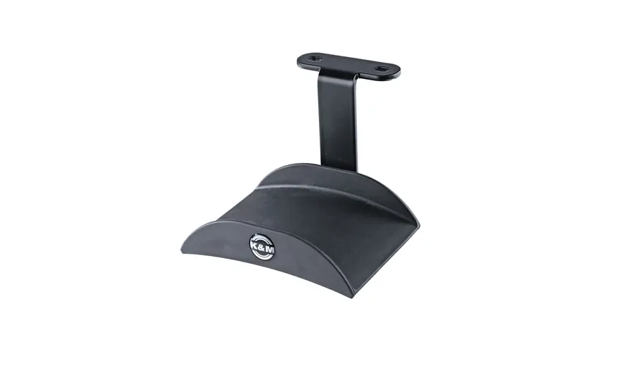 K&M 16330 Headphone holder, Black that can be mounted under a table 