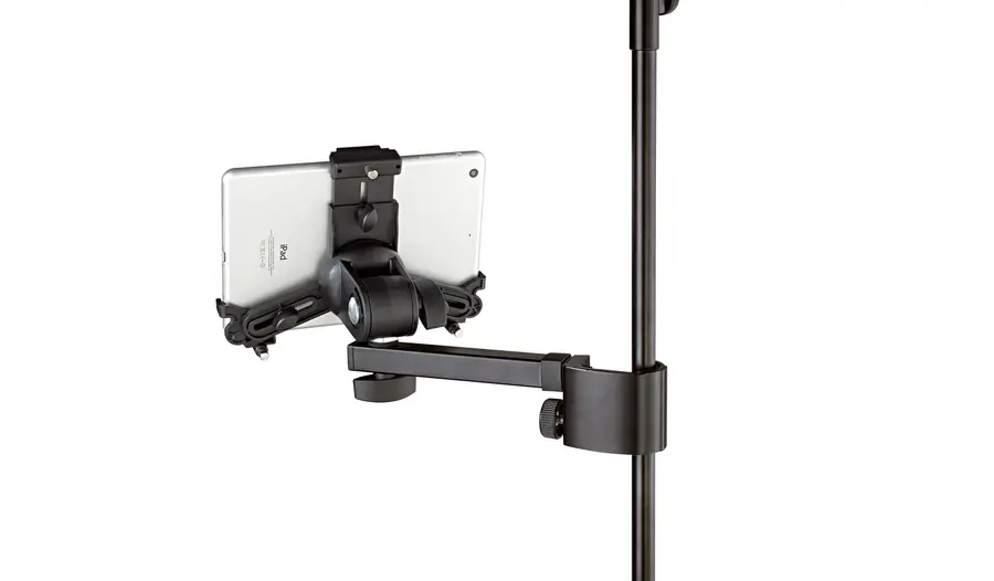 K&M 19796 Nettbrett/PC-Stativ, Sort Universal Tablet Holder, 30mm klemme 