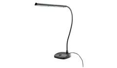 K&amp;M 12296 LED piano lamp black, flexible goose neck