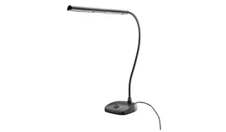 K&amp;M 12296 LED piano lamp black, flexible goose neck