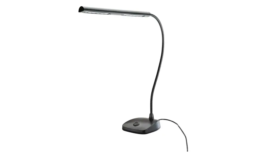 K&M 12296 LED piano lamp black, flexible goose neck 