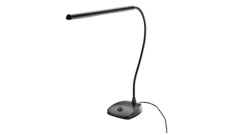 K&M 12296 LED piano lamp black, flexible goose neck 