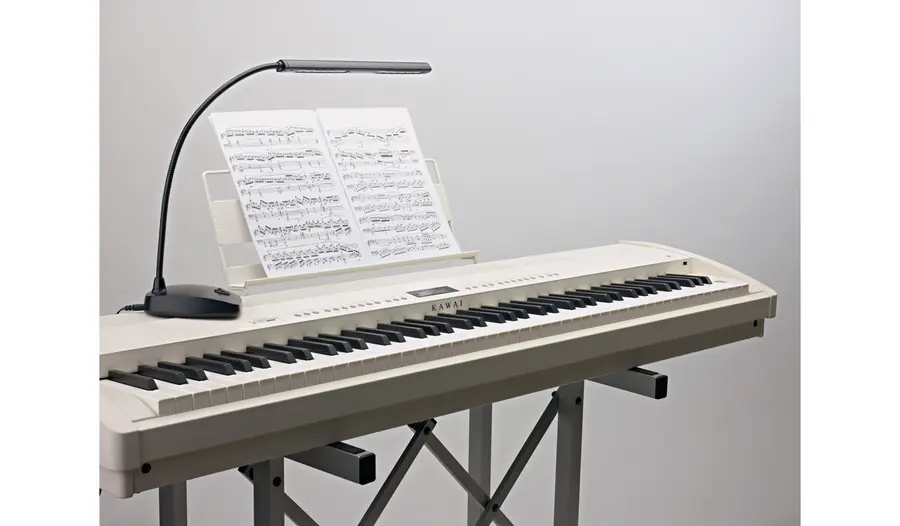 K&M 12296 LED piano lamp black, flexible goose neck 