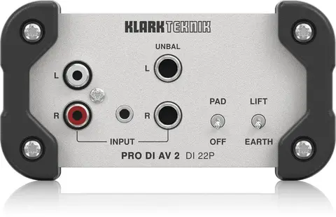 Klark Teknik DI-22P PRO DI AV 2 Passive Stereo DI, w/ Midas Transformer