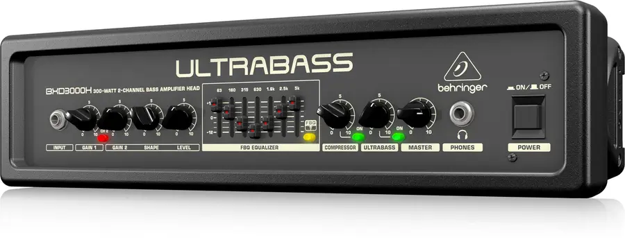 Behringer BXD3000H ULTRABASS Compact 300W, 2-channel bass amplifier 