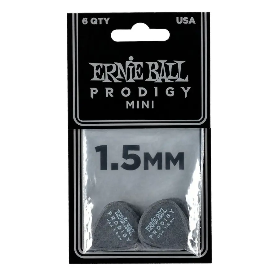 Ernie Ball EB-9200 Prodigy plekter Black 3S,High Perfromance 6-pakning 