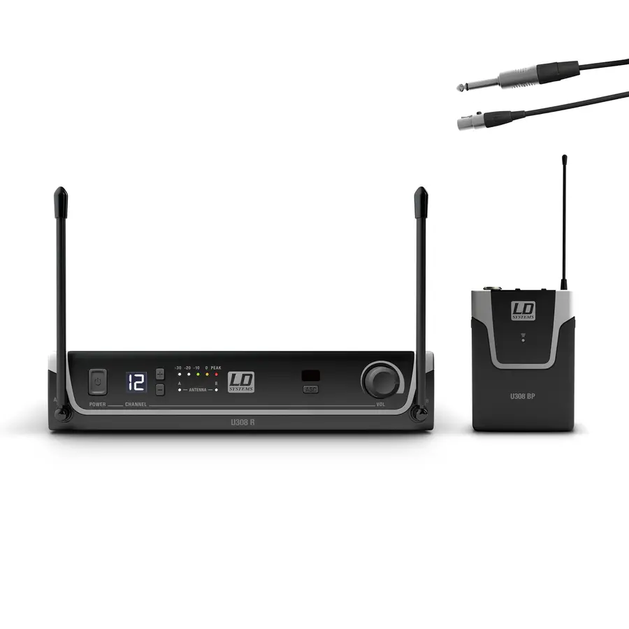 LD Systems U308 BPG Wireless Microphone System with Bodypack and Guitar Cable 