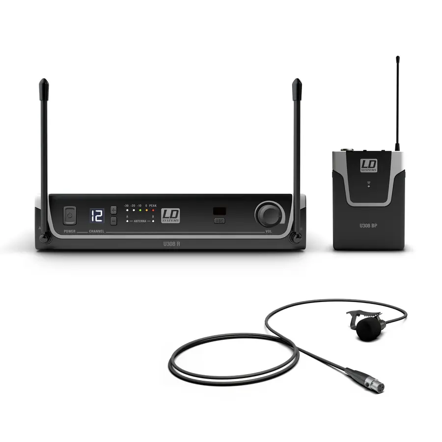 LD Systems U308 BPL Wireless Microphone System with Bodypack and Lavalier Mic 