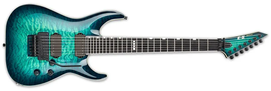 ESP E-II Horizon FR-7 Black Rurquoise Burst, Quilted Maple 
