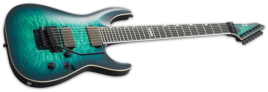 ESP E-II Horizon FR-7 Black Rurquoise Burst, Quilted Maple 