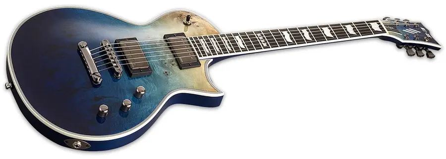 ESP E-II Eclipse, Blue Natural Fade Buckeye Burl Maple 