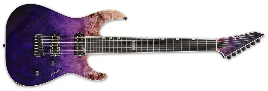 ESP E-II M-II-7 NT Purple Natural Fade Buckeye Burl Maple 