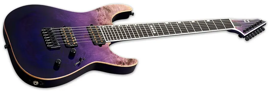 ESP E-II M-II-7 NT Purple Natural Fade Buckeye Burl Maple 