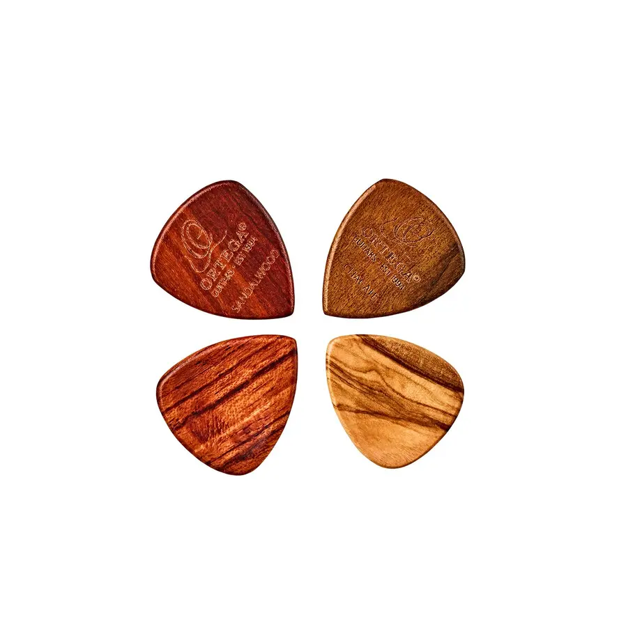 Ortega OGPW-MIX4 Wooden picks, Curved 2.5mm 4-pack 