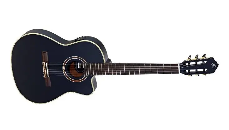 Ortega RCE138-T4BK Klassisk gitar 4/4 Thin, med mik, Slim neck 