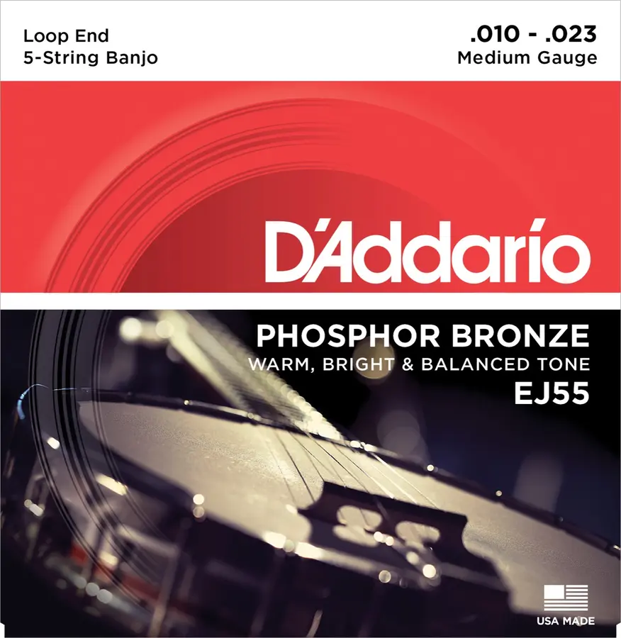 D'Addario EJ55 5-str. Banjo 010-023 Medium Phosphor Bronze (sett) 