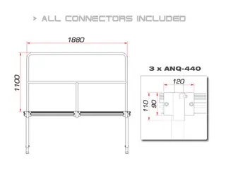 GUIL TMQ-02/440 Stage Rail 188 cm (Aluminium Version)