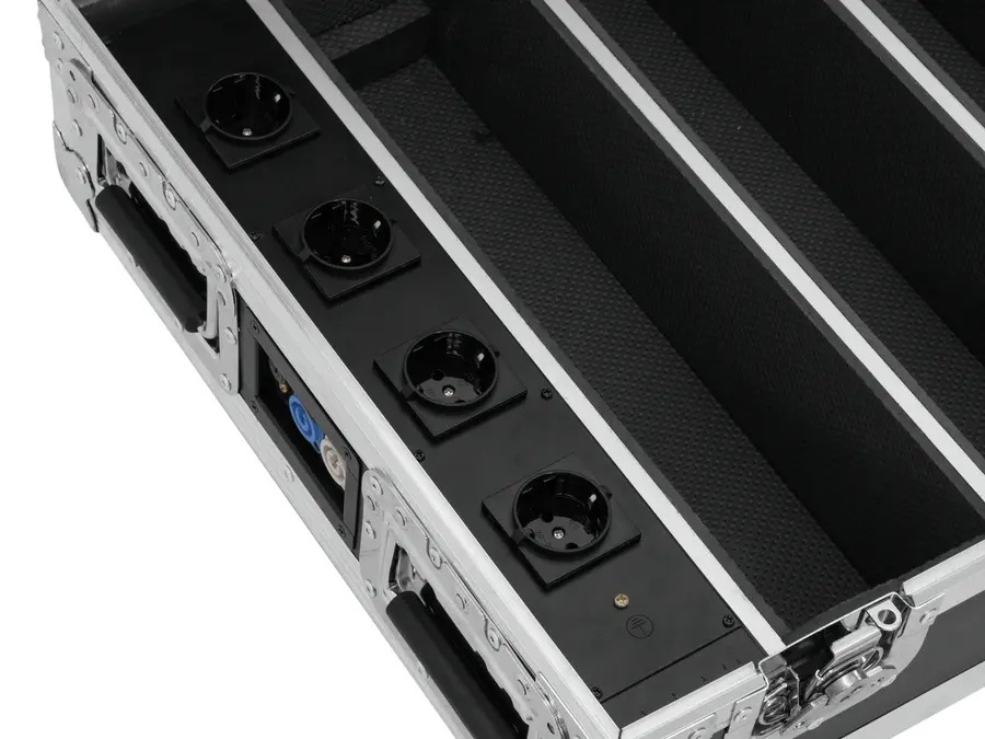 Roadinger Flightcase 4x AKKU BAR-6 Glow QCL Flex QuickDMX with charging function 